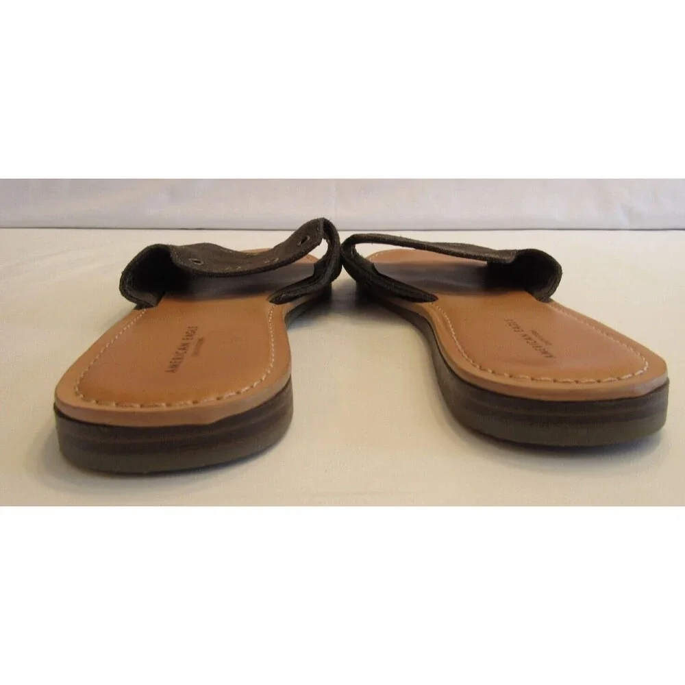 American Eagle Green Leather Studded Slide Sandals Size 7 - Picture 3 of 6